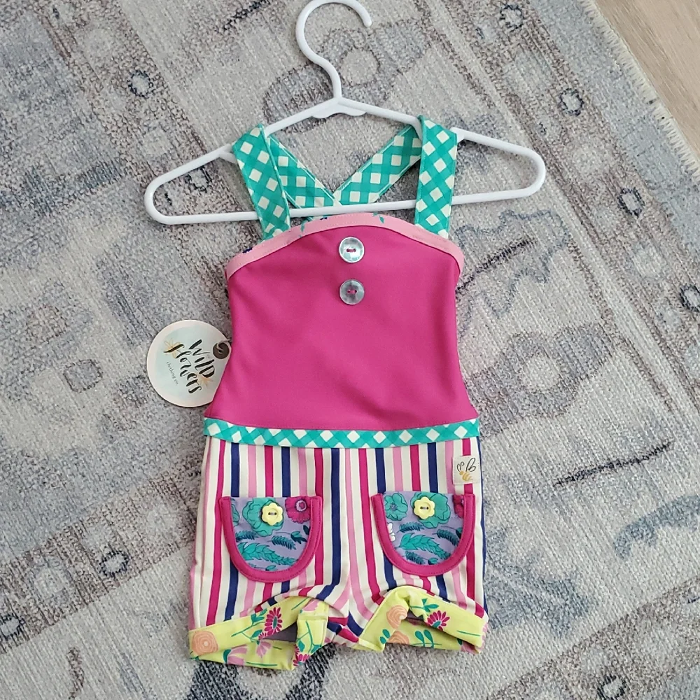 NWT Wildflowers Clothing La La Land Kiddy Pool Pink One Piece Swimsuit Sz12m